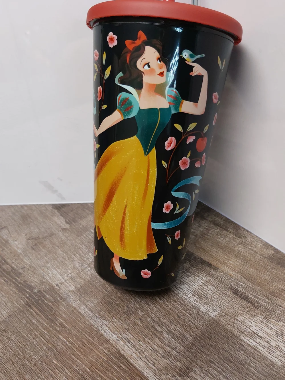 Disney Snow White 85th Anniversary Edition Floral Tumbler in Black and Red